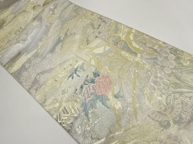 JAPANESE FUKURO OBI / WOVEN FLORAL PLANTS